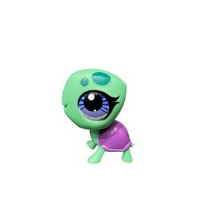 Littlest Pet Shop #3301 Green Turtle/ Purple Shell: Authentic: 2004
